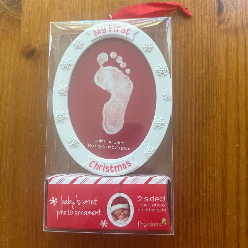 Tiny Ideas My First Christmas Baby Footprint Photo Ornament Kit New Sealed